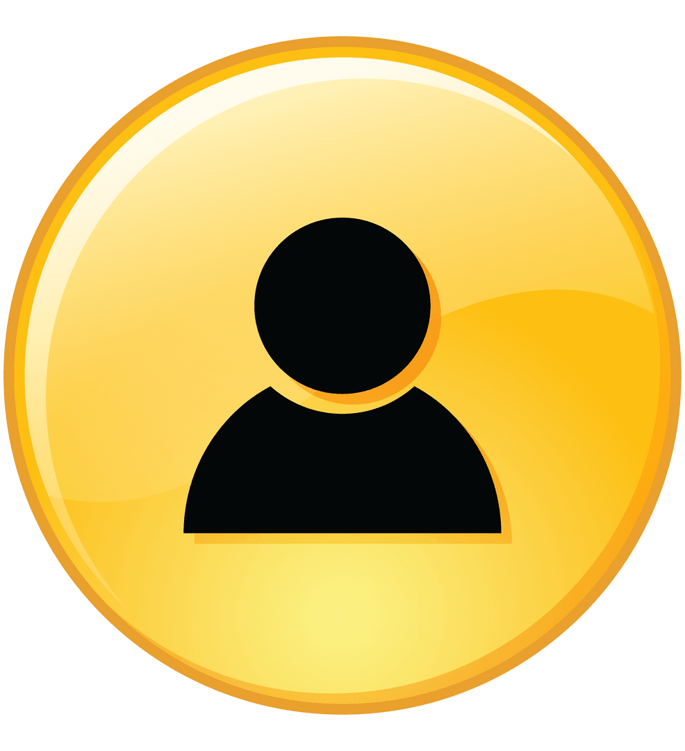 User Icon Illustration on Yellow Transparent Button
