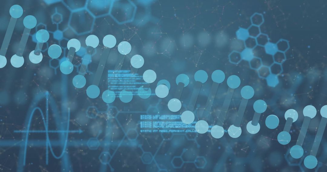 Abstract DNA Strand with Digital Interface Elements
