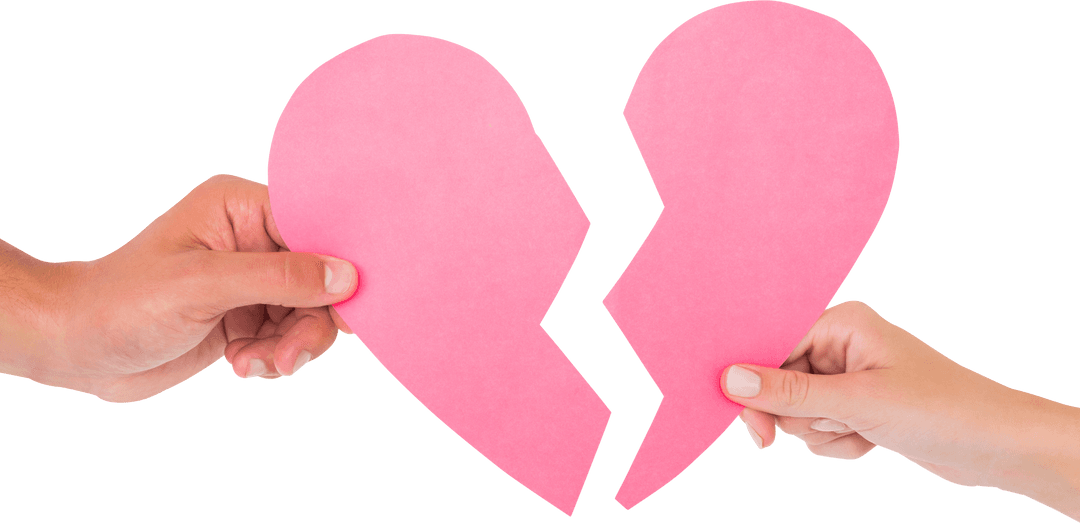 Transparent Concept Hands Holding Broken Heart Ensemble