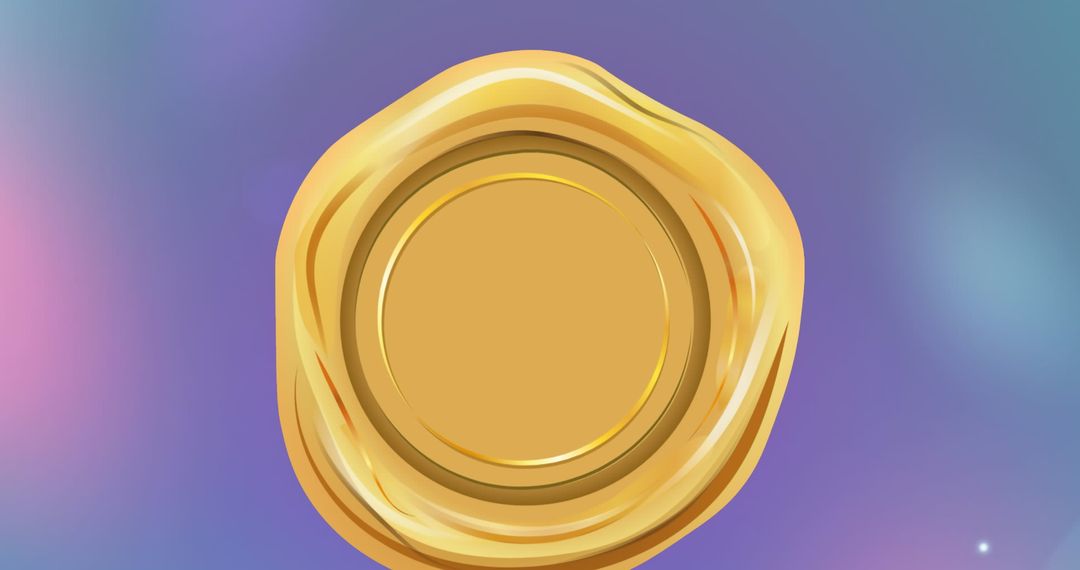 Digital Gold Seal with Gradient Background Signifying Achievement