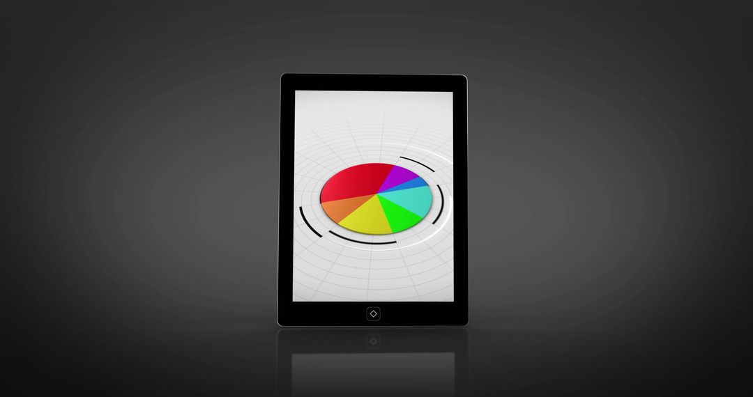 Colorful Business Pie Chart on Tablet Against Black Background - Free Images, Stock Photos and Pictures on Pikwizard.com