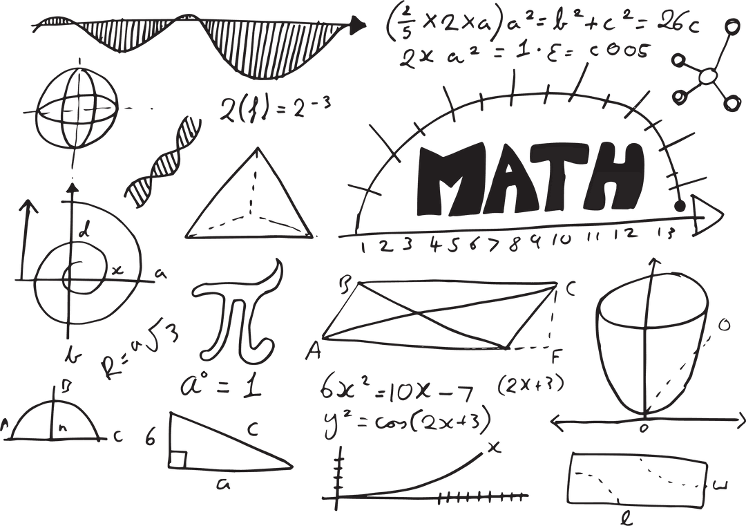 Transparent Math Equations Geometry Graphics for Educational Design