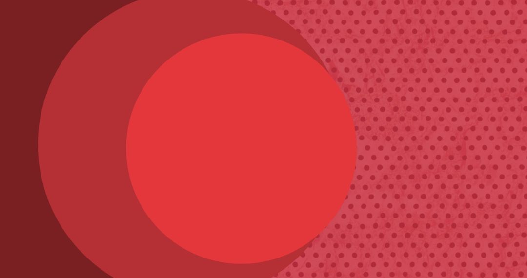 Abstract Red Circles with Textured Dot Background