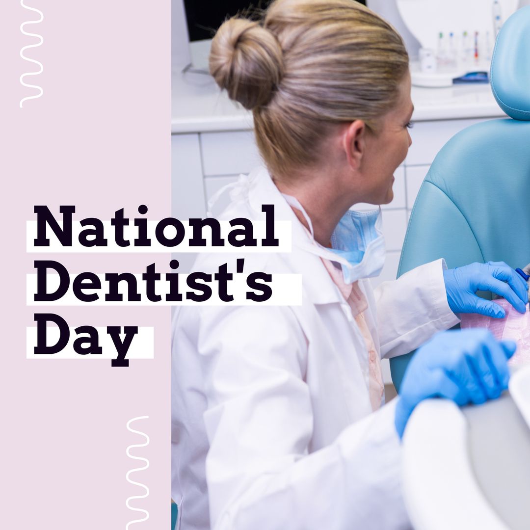 Female Dentist Celebrating National Dentist's Day in Clinic - Download Free Stock Templates Pikwizard.com