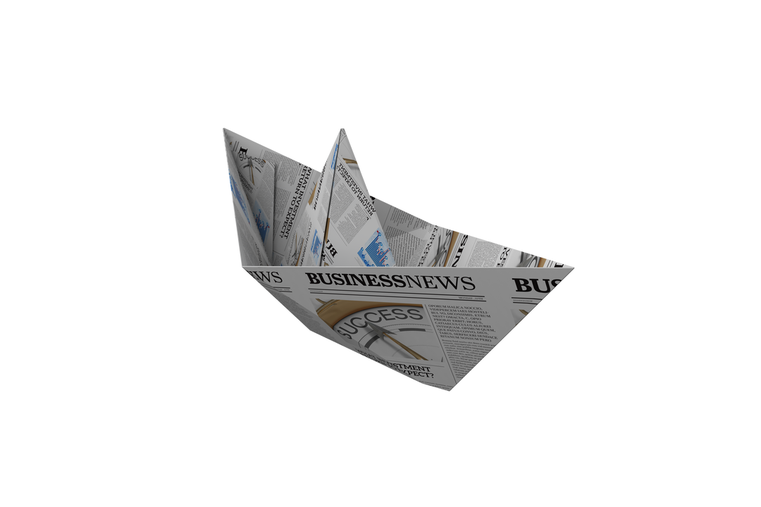 Transparent origami boat made from newspaper page - Download Free Stock Images Pikwizard.com