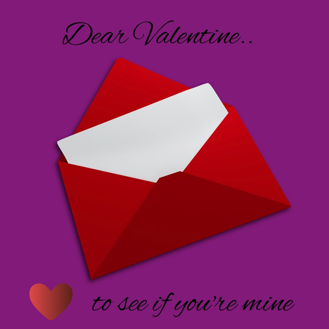 Romantic Valentine Red Envelope on Purple Background - Download Free Stock Templates Pikwizard.com