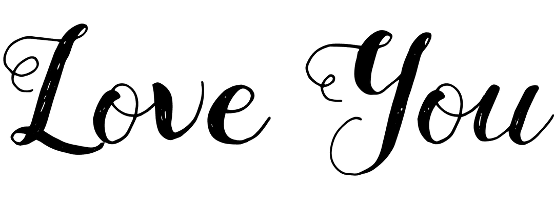 Love You Text Illustration on Transparent Background