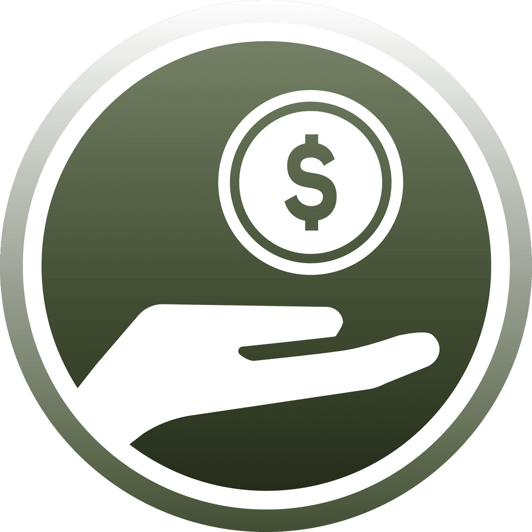 Digital Finance Hand with Dollar Coin Illustration on Transparent Background