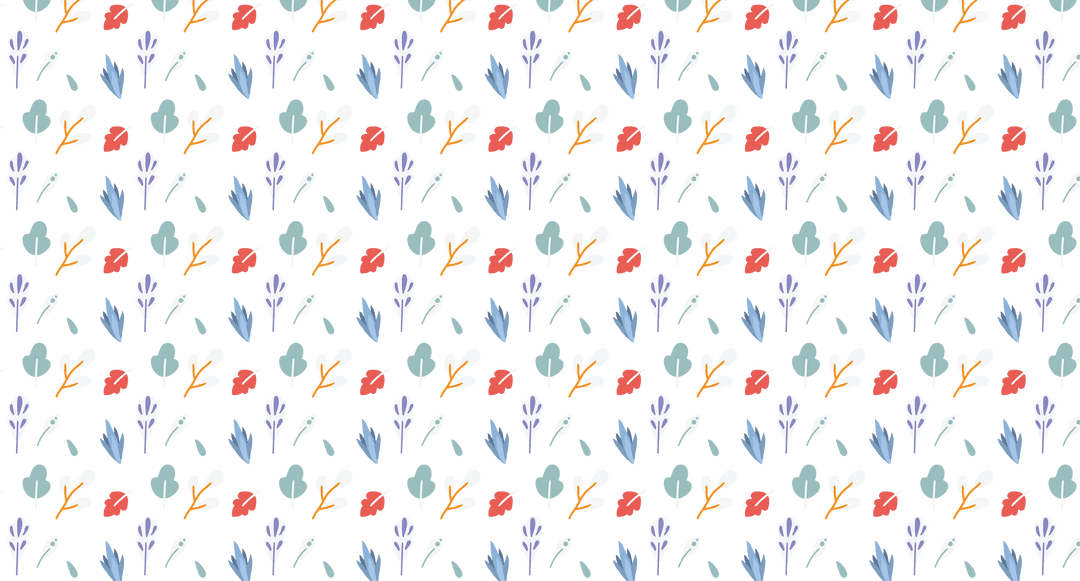 Transparent Seamless Pattern with Decorative Leaves and Flowers