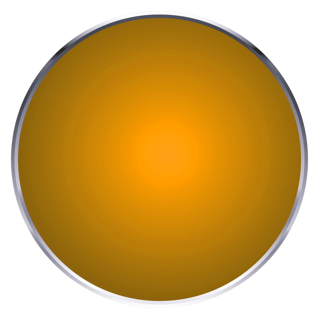 Transparent Background Orange Circle with Metallic Rim