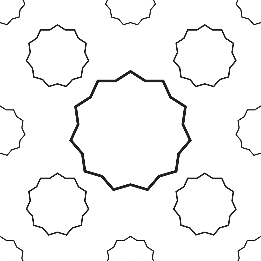 Seamless Pattern of Jagged Circles on Transparent Background