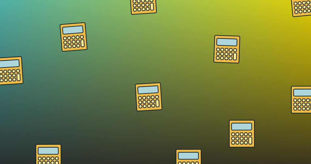 Calculator Icons on Gradient Background Representing Education and Technology