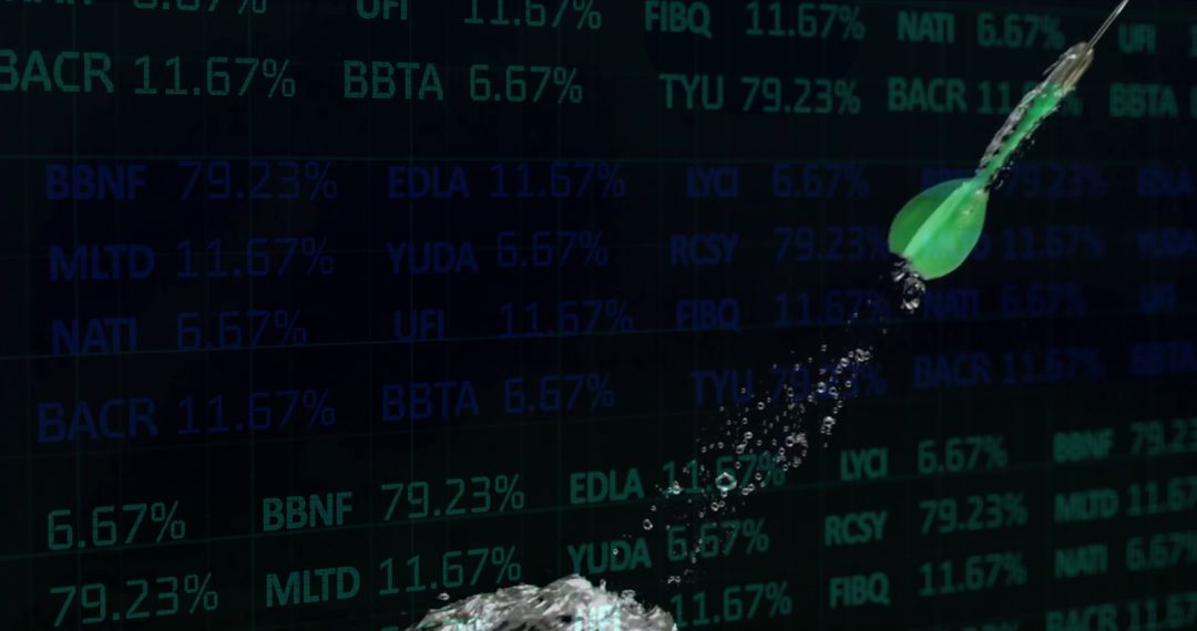 Green Dart Impact Making Large Splash on Stock Market Ticker Screen