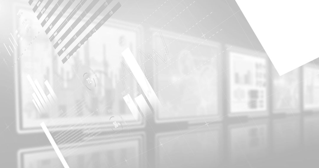 Digital Financial Data Processing with High-Tech Interface Overlay