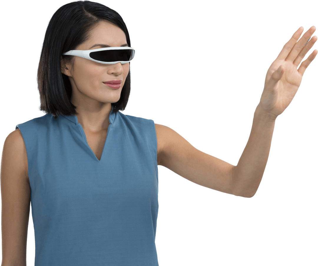 Transparent Female Executive Using Virtual Reality Headset Interaction