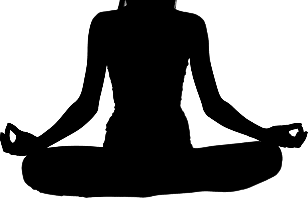 Yoga Poses Silhouette with Transparent Background