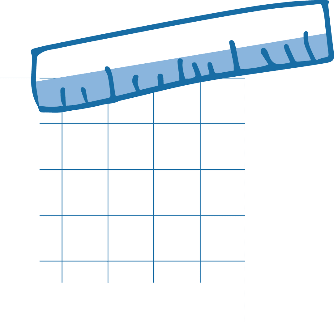 Sketch-Style Graph Paper and Ruler Transparent Background Illustration
