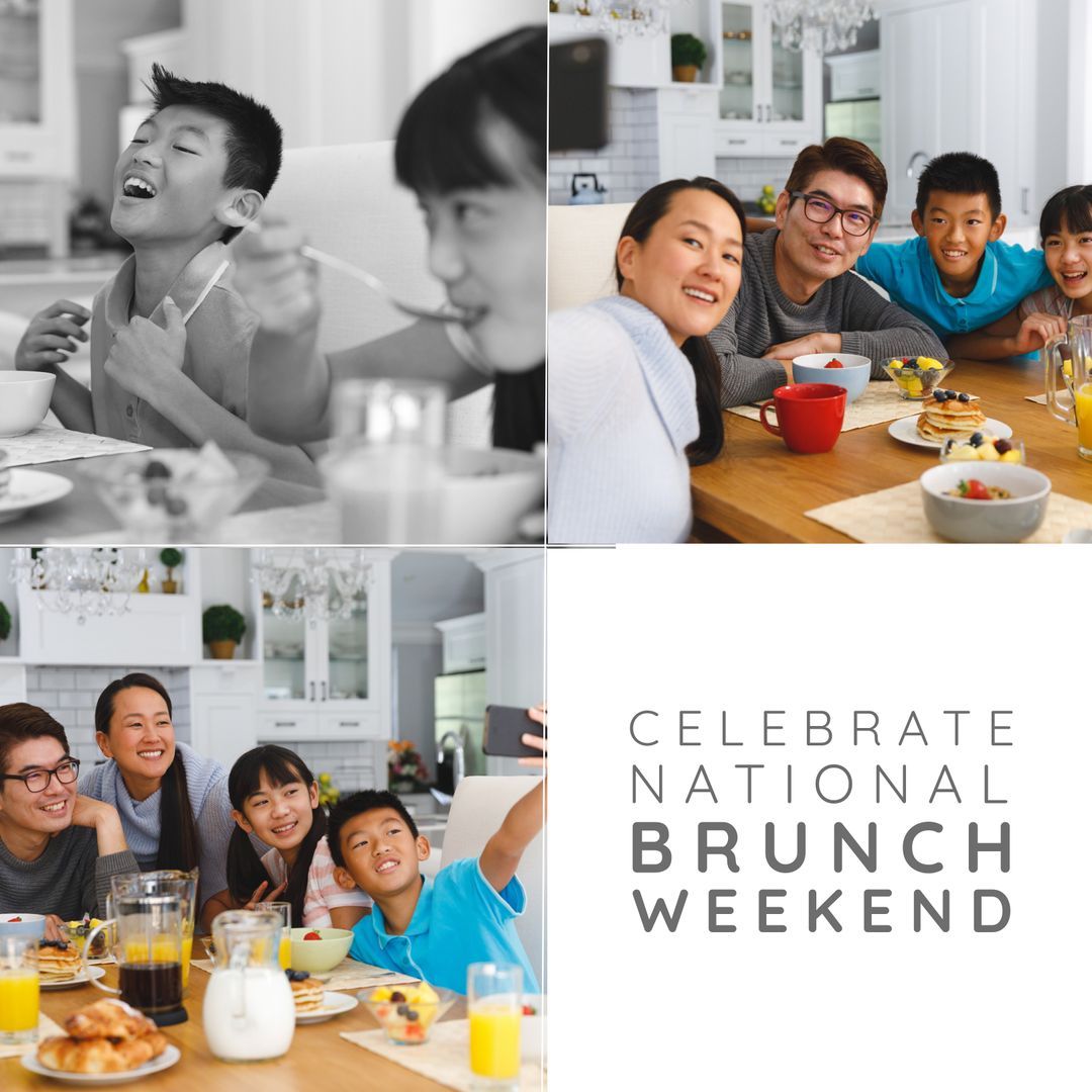 Happy Family Enjoying Delicious Brunch Together at Home