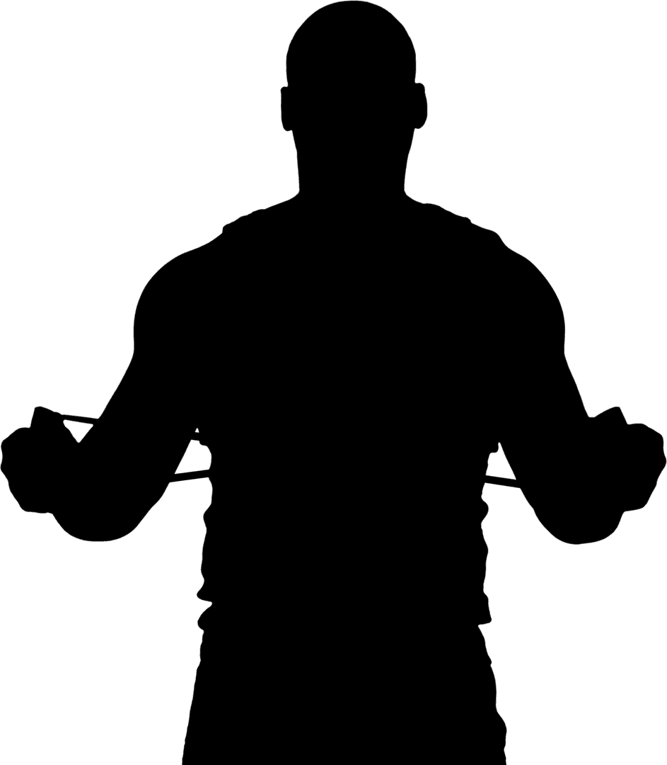 Silhouette of Sportsman Using Expander on Transparent Background