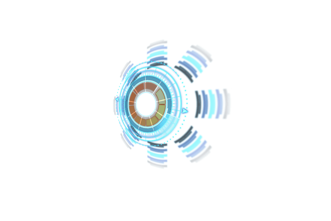 Futuristic Digital Gear Wheel on a Transparent Background