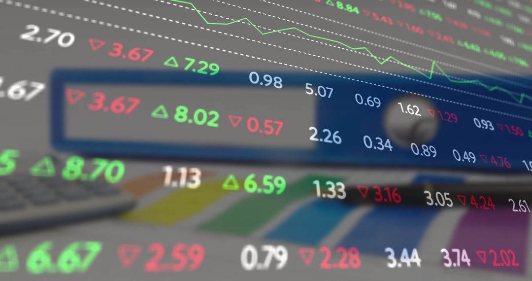Dynamic Financial Data Display with Document Background