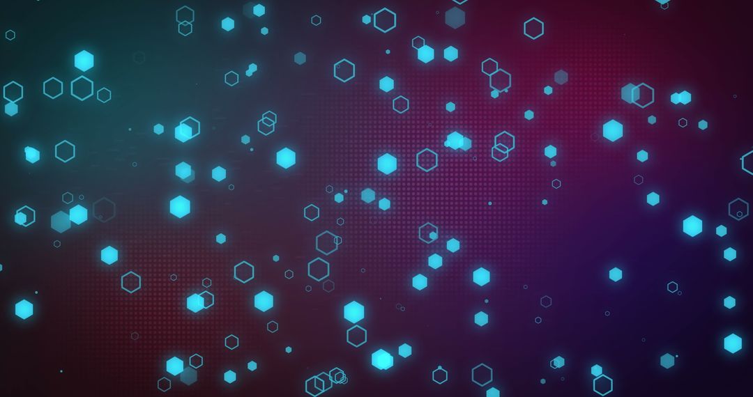 Glowing Hexagonal Icons on Dark Abstract Background