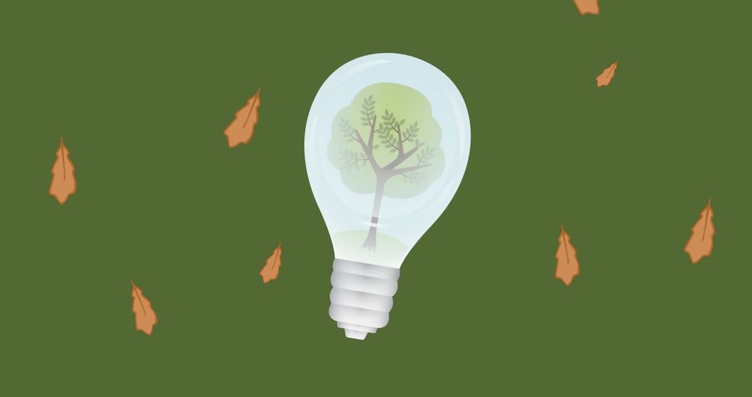 Tree Inside Lightbulb Symbolizing Green Energy Concept