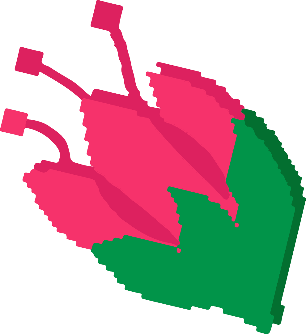 Vibrant Floral Pixel Art on Transparent Background