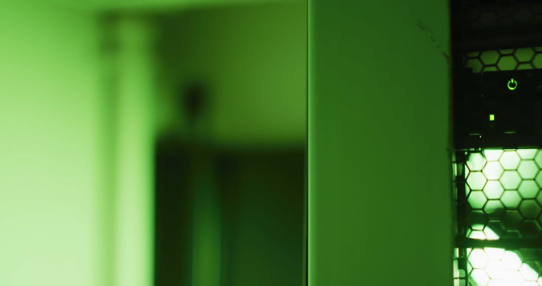 Digital Server Room with Futuristic Lighting