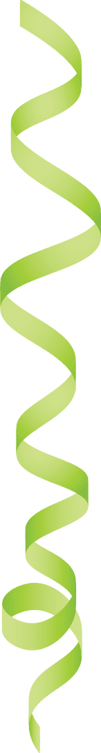 Green Curved Ribbon Design on Transparent Background
