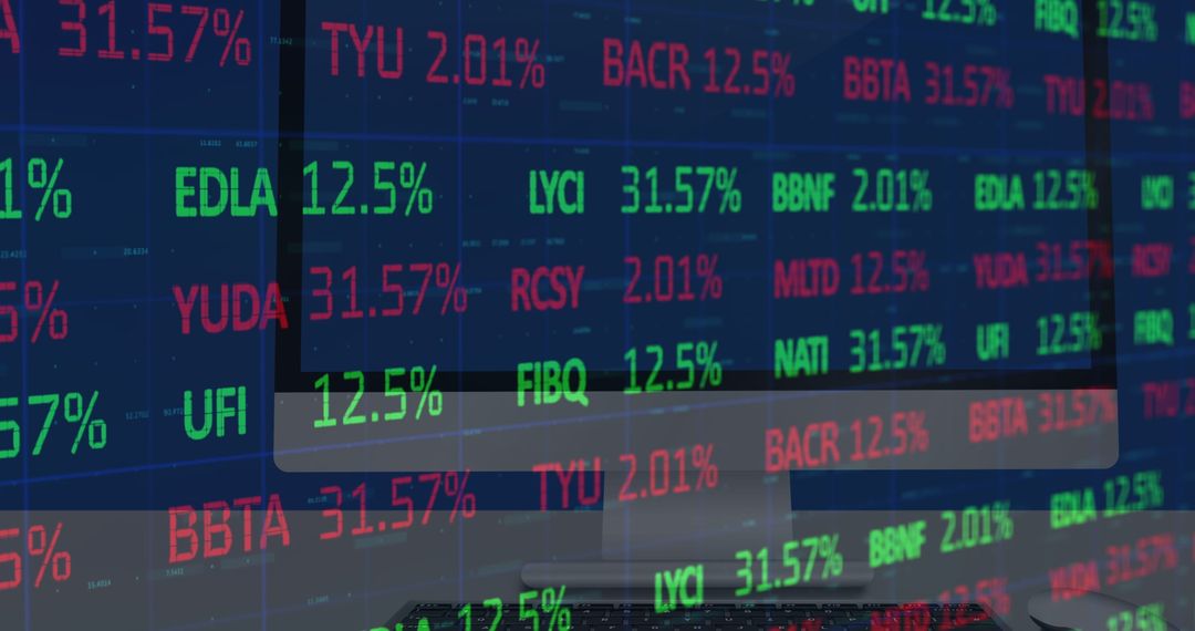Digital Stock Market Trading Interface with Data on Screen