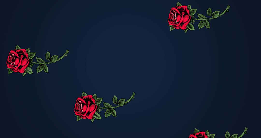 Elegant Red Roses Arranged on Dark Blue Background with Copy Space - Free Images, Stock Photos and Pictures on Pikwizard.com