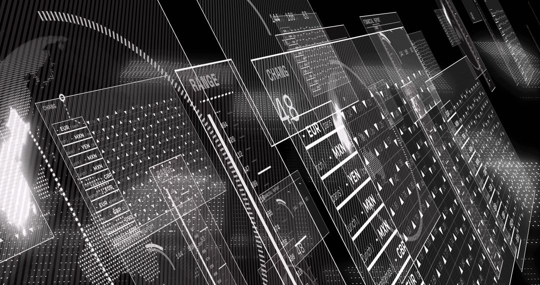 Futuristic Financial Data Analysis Digital Interface