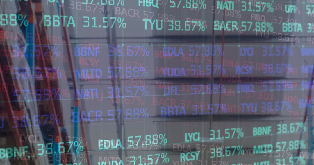 Global Shipping Logistics Data Over Empty Warehouse