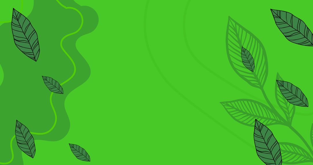 Abstract Green Leafy Botanical Design Background