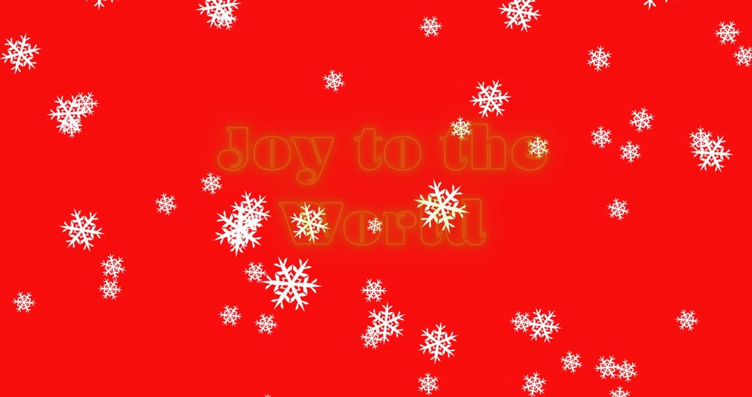 Joy to the World Festive Snowflakes on Red Background