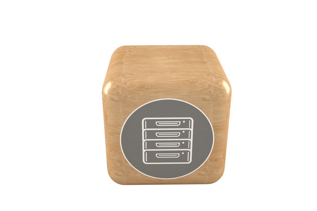 Transparent Wooden Cube with Filing Cabinet Icon - Download Free Stock Images Pikwizard.com