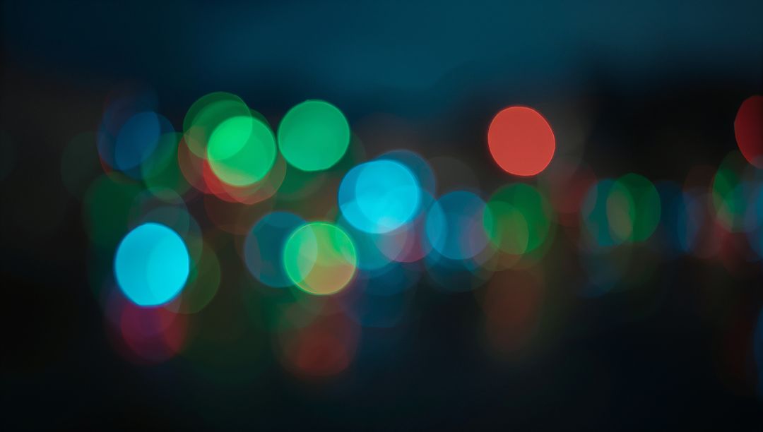 Vivid Multicolored Bokeh on Dark Background