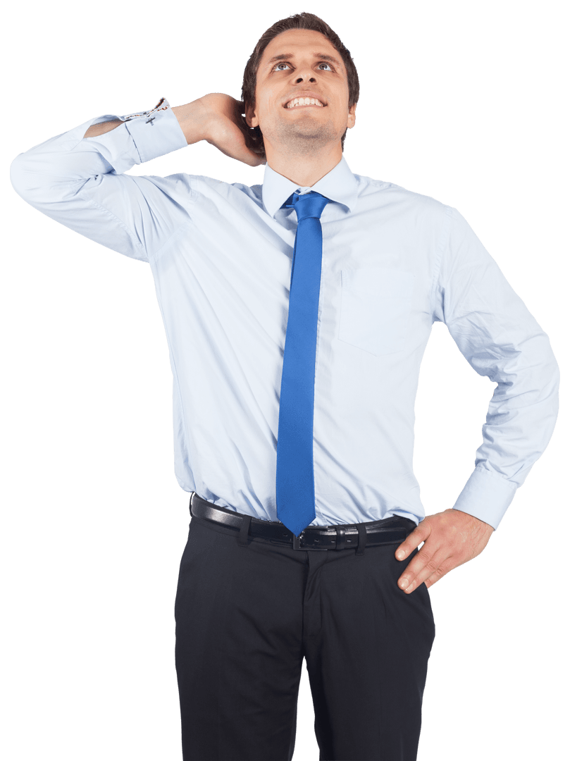 Professional Businessman Looking Up Transparent Background