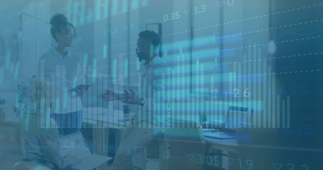 Corporate Team Collaboration with Financial Data Visualization