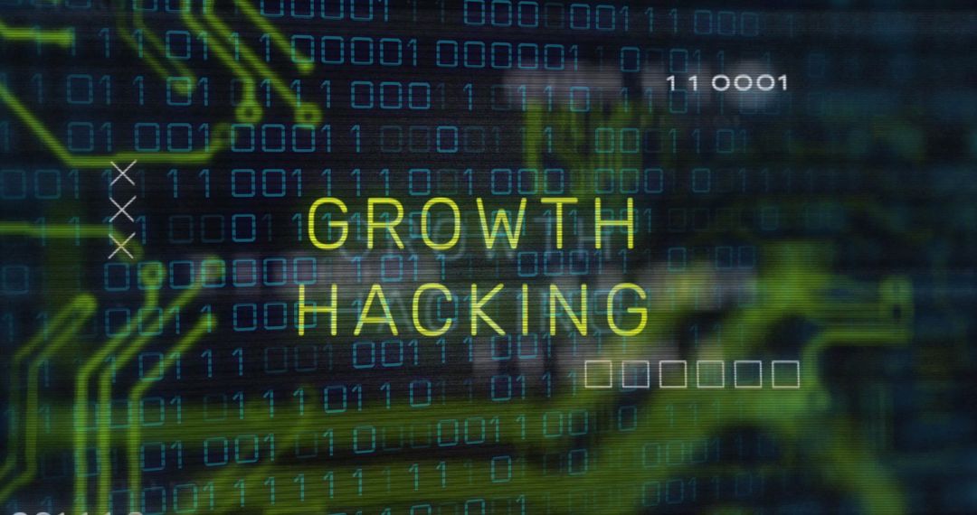 Growth Hacking Concept with Digital Circuit Background