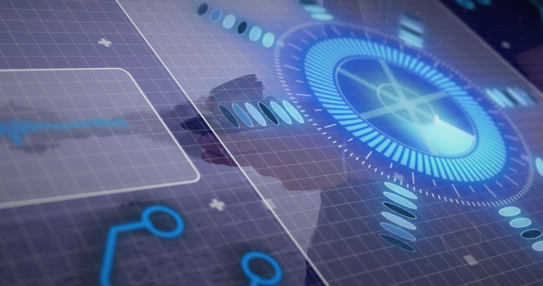 Cutting-Edge Digital Interface with AR Data Visualization