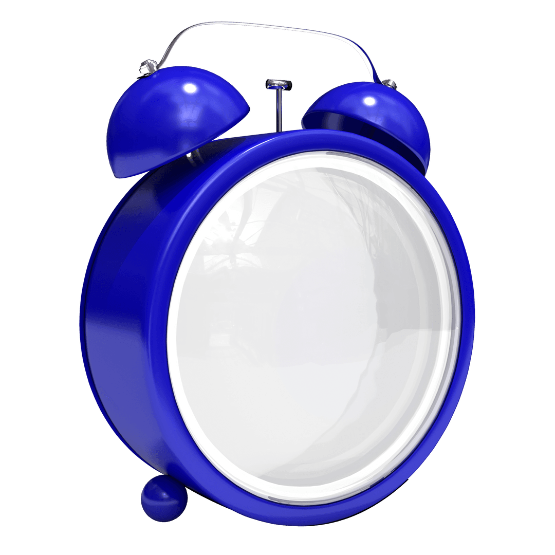 Shiny Blue Transparent Alarm Clock Without Face