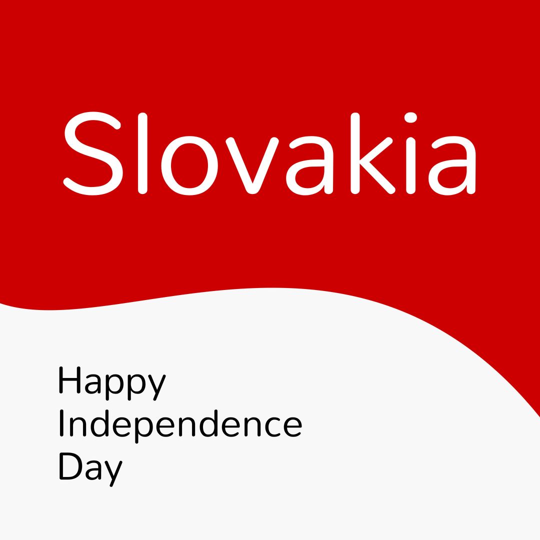Slovakia Independence Day Celebration Graphic with Bold Red and White Design