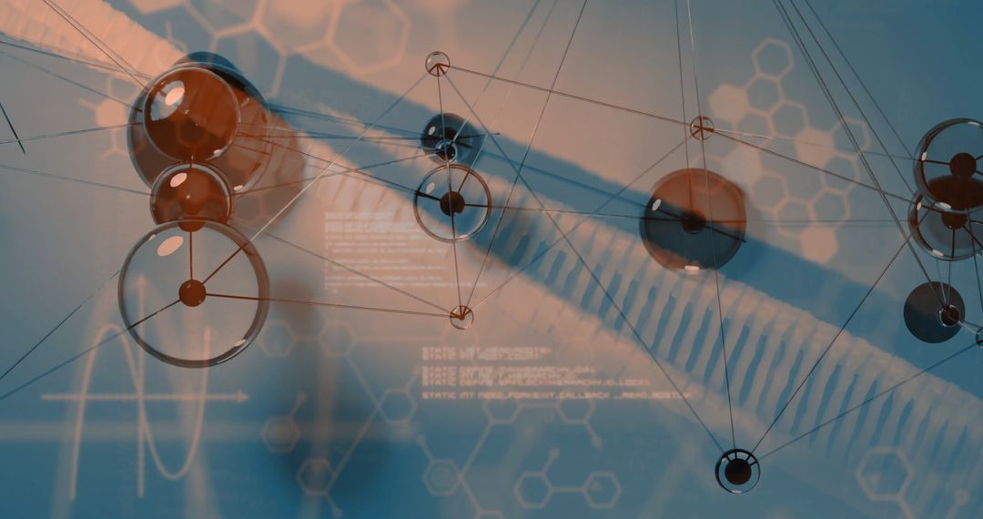 Futuristic Technology with Spheres and DNA Strand