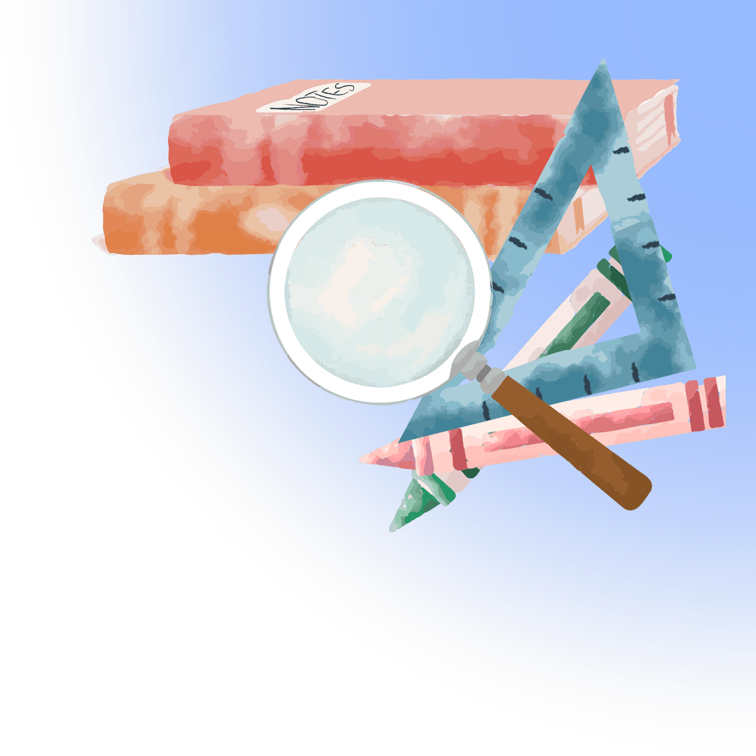 Transparent Stationery Set with Magnifier and Ruler