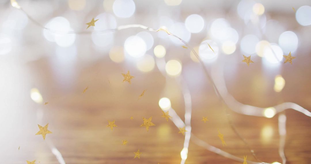 Twinkling Starry Lights with Blurred Warm Bokeh Background