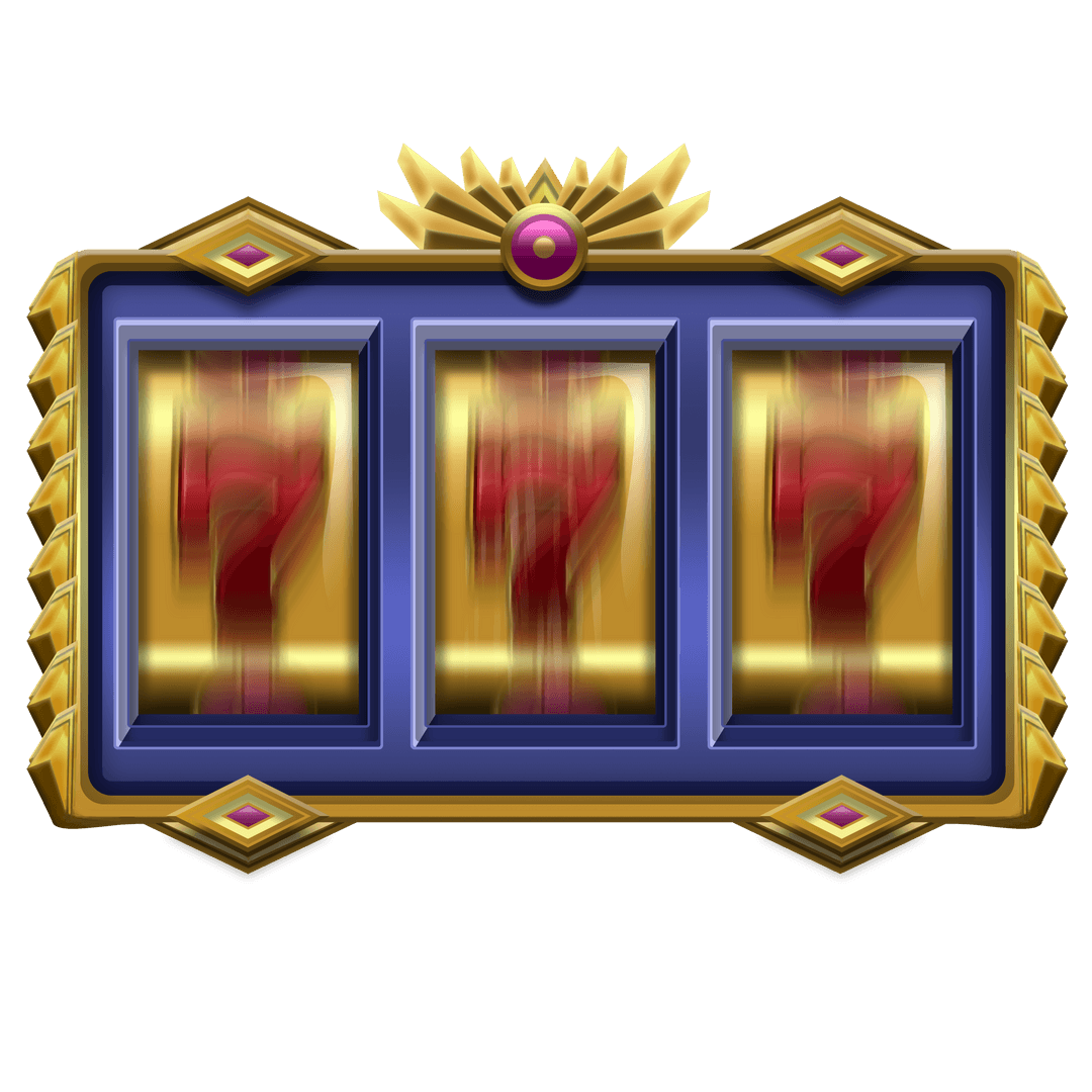Transparent Spinning Casino Slot Machine with Motion Blur Effect