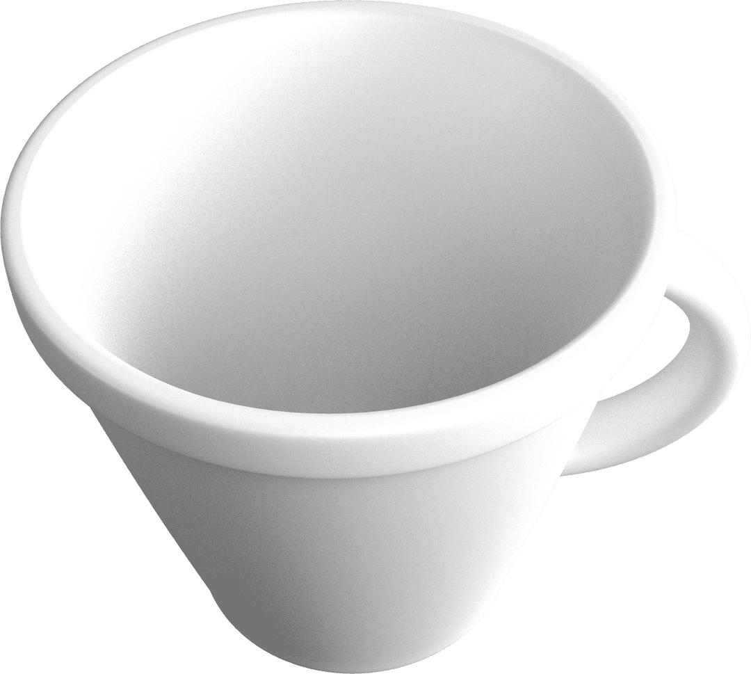 Empty White Mug Illustration on Transparent Background
