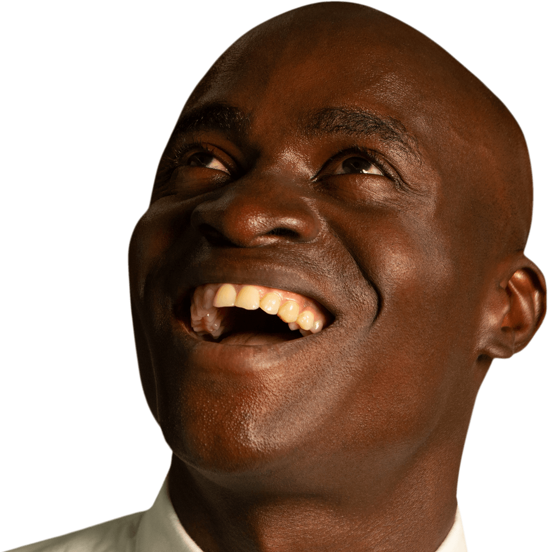 Joyful Businessman Laughing on Transparent Background